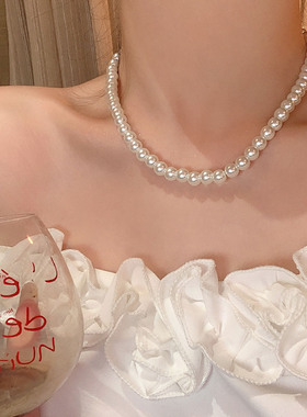 s家玻璃珍珠项链澳白小米珠感