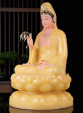 速发仿玉石音音菩萨像观音供佛家用供奉观观佛像音海坐莲观世南送