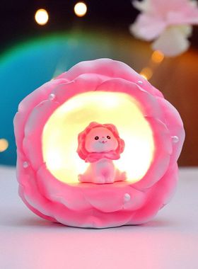 卡通氛围玫瑰蔬菜床头柜小灯桌面