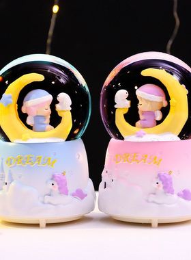 小发光送装饰品水晶球游记飘雪