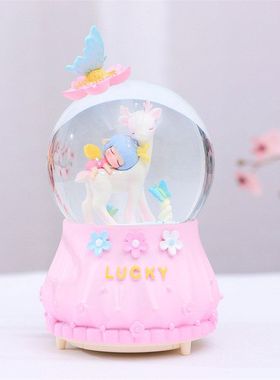 小仙鹿卡通日创意音乐森林水球