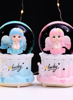 天使曙光大号水晶球旋转摆件水球