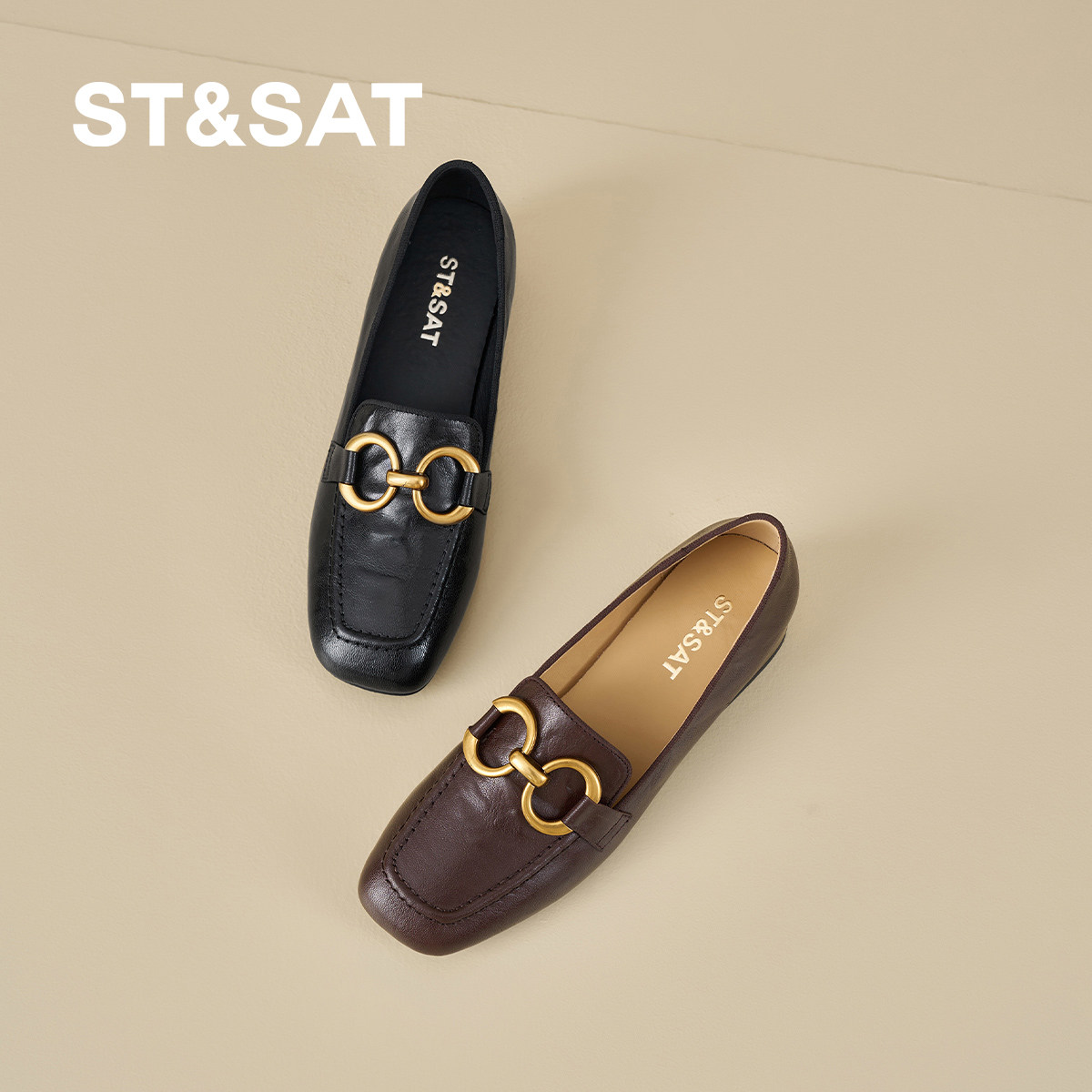 星期六英伦风复古羊皮乐福鞋女金属扣深口单鞋通勤百搭低跟羊皮鞋,淘宝优惠券,粉丝福利购,淘宝优惠卷