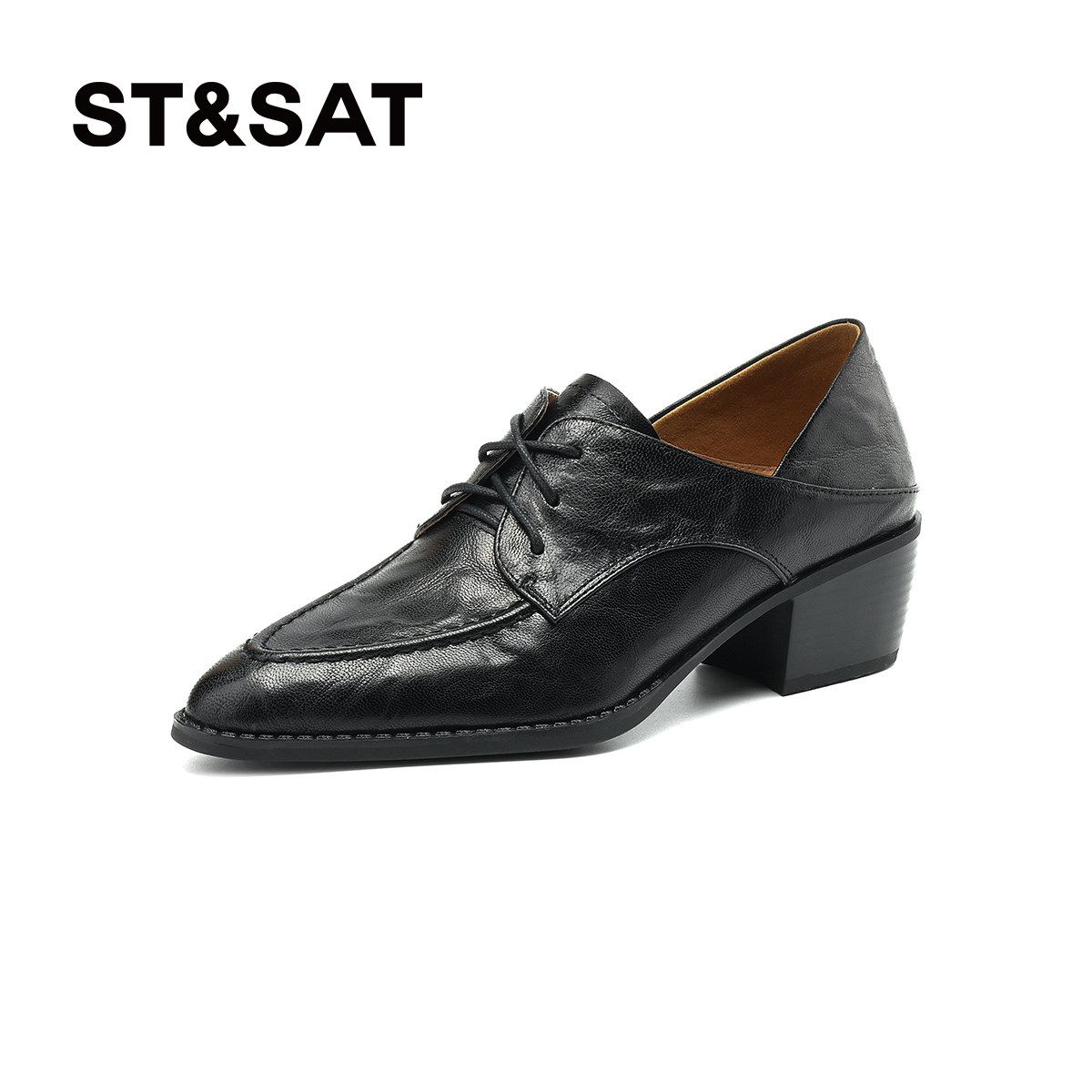 星期六法式尖头复古小皮鞋女2026新款深口高跟女单鞋百搭通勤鞋,淘宝优惠券,粉丝福利购,淘宝优惠卷