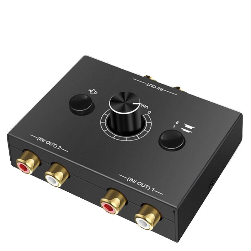2进1出无损音频切换器音源信号选择分配RCA镀金莲花端子1进2出 - 图3