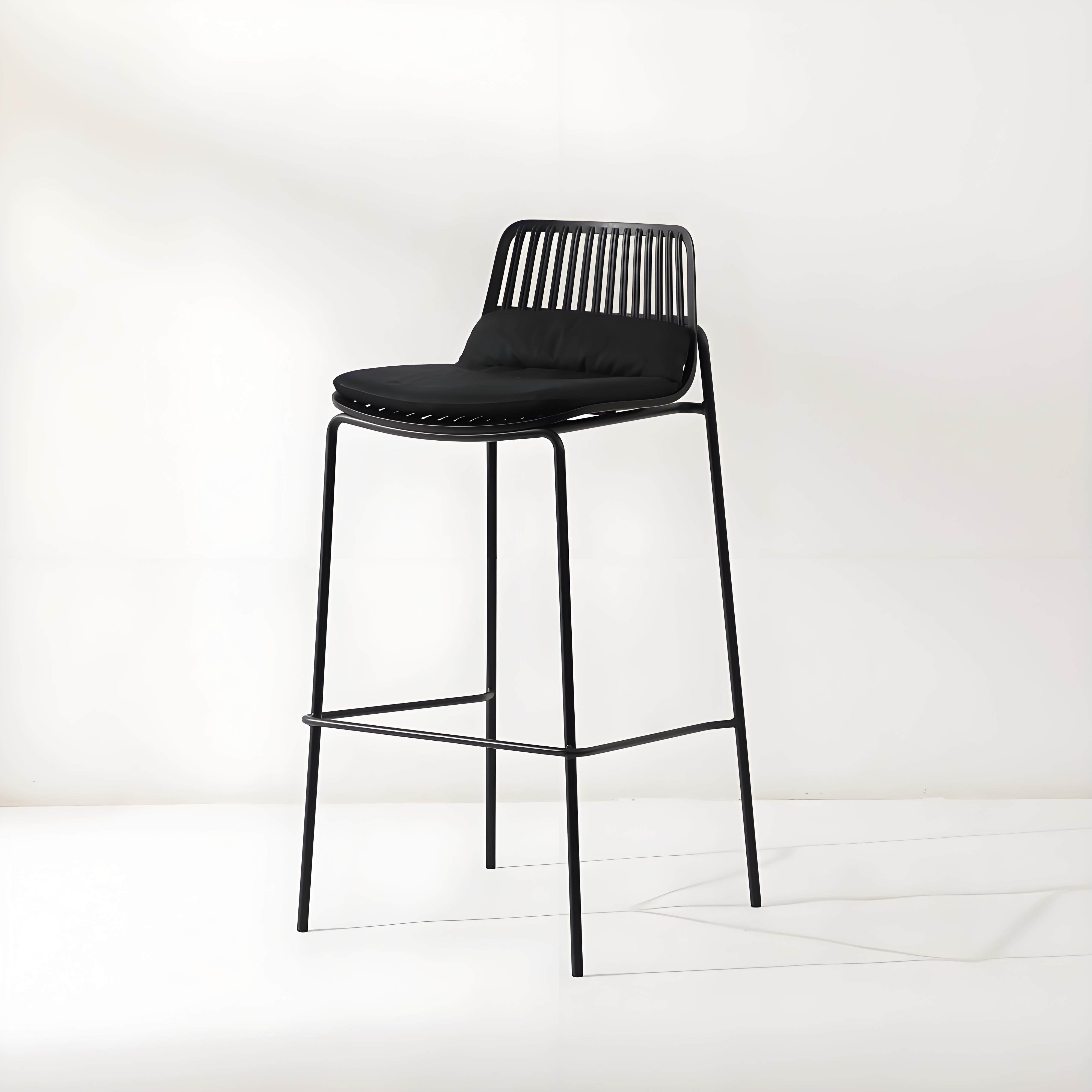 PP黑座面北欧简约风吧台凳家用铁艺高脚椅休闲 吧凳收银柜台酒吧,淘宝优惠券,粉丝福利购,淘宝优惠卷