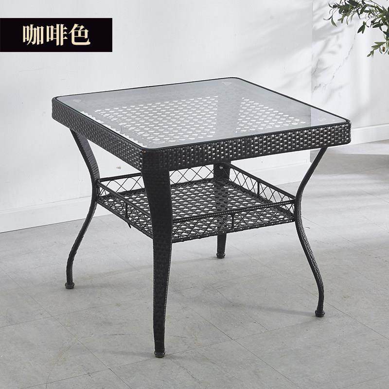 简约阳台方桌茶几小桌子户外储物藤圆桌钢化玻璃小边几手工藤编椅,淘宝优惠券,粉丝福利购,淘宝优惠卷