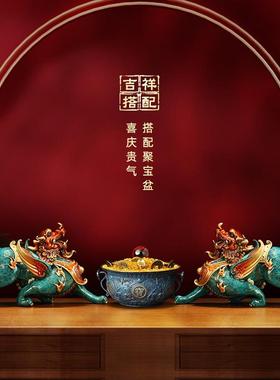 吉善缘《威武貔貅》铜貔貅摆件 招财皮丘客厅酒柜装饰工艺礼品摆