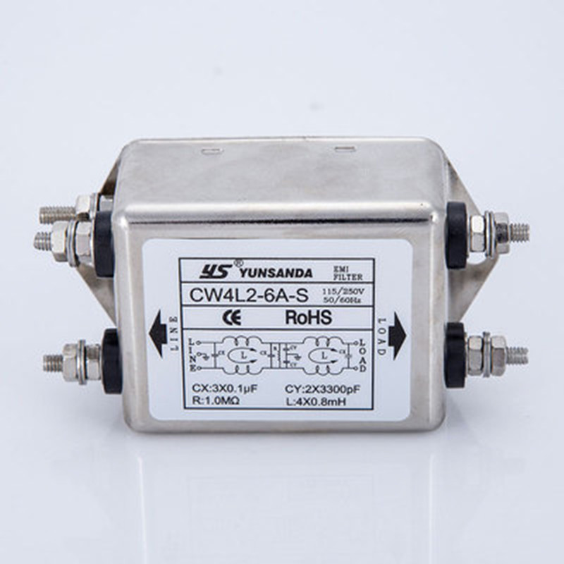 单相220V端子台导轨三级电源滤波器伺服CW4L2-3A-S 6A-T10A20A30A - 图1