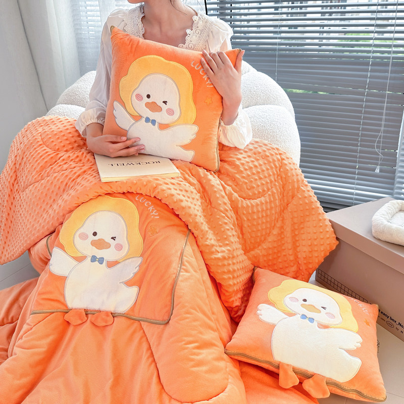2023新款加厚加绒豆豆绒多功能抱枕被两用女生办公室汽车午睡毯子,淘宝优惠券,粉丝福利购,淘宝优惠卷