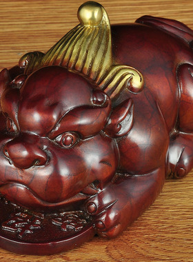 速发金钱貔貅摆件招财彩铜皮丘可爱工开家居客厅办公室老板桌艺业