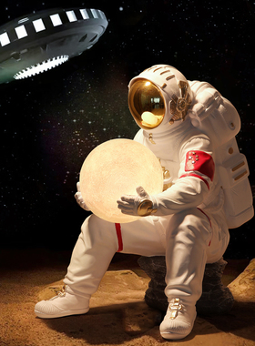 新品轻奢宇航员大摆件电视柜客厅太空G人抱灯家居装饰品办公室开