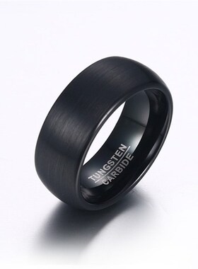 新品8MM Tungsten Steel Ring Black Jewelry Gift forV male men