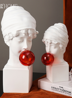 新品北欧大卫小卫头像客厅办公室艺D术品摆件玄关酒柜电视柜家居