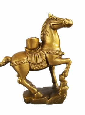 速发铜马上封马马上发财侯马有钱摆件铜上上元宝聚财马铜器