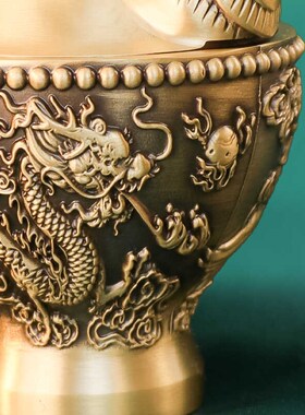 速发纯宝金钱元居摆件大号金蟾龙凤元宝存钱罐家铜办公室装饰开业