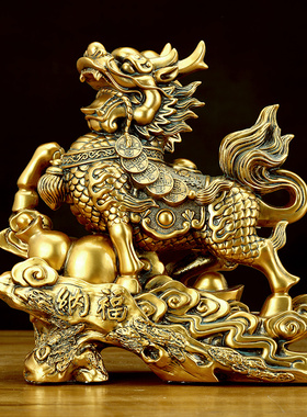 速发招财麒酒摆纳一对客厅办公室玄关麟柜送子旺财件福火麒麟开业