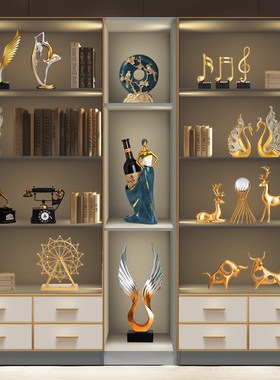 速发创意饰奢高档客厅公关电视酒柜家居装轻品摆件办玄室桌面艺术