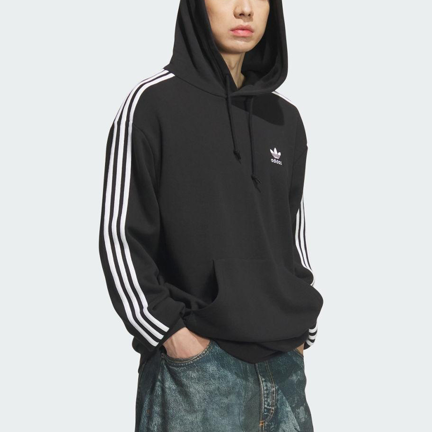 Adidas/阿迪达斯正品三叶草男士日常运动宽松连帽休闲卫衣KD1860 - 图1
