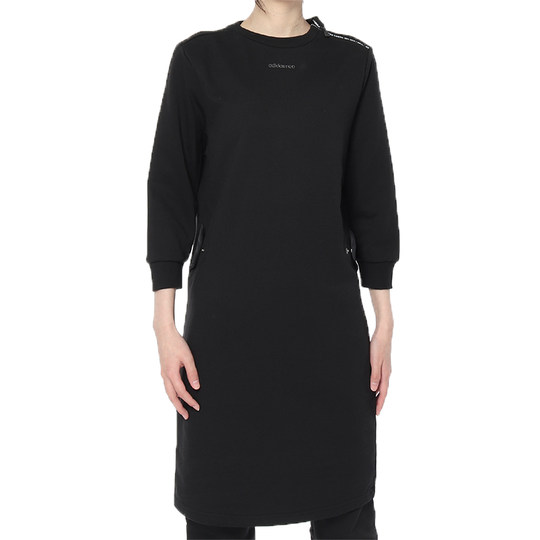 Adidas оригинальное женское спортивное платье NEO с круглым вырезом и рукавами три четверти DU2376