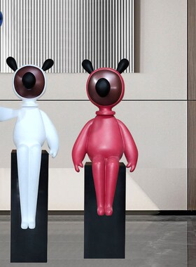 卡通可爱吹气球雕塑摆件样板房创C意落地工艺品售楼处人物艺术装