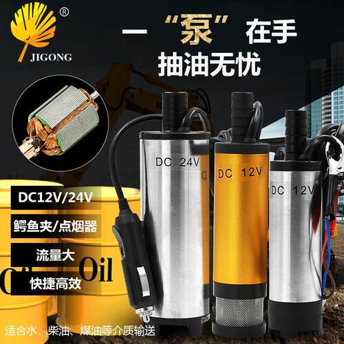 新品车载抽油泵12V抽油器电动抽水泵柴油24V直流加W油机小型潜水 - 图0