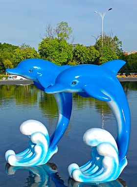 极速大型a雕塑 海洋动物仿真海豚摆件 游泳池酒店售楼部景区幼儿