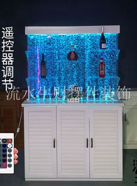 极速进门玄关柜带鱼缸酒柜屏风客A厅隔断柜间厅柜双面鞋柜门厅装