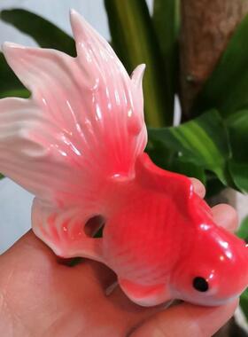 家居陶瓷金鱼情侣摆件婚礼客厅卧室样板房吧台门店酒柜装饰品鱼缸