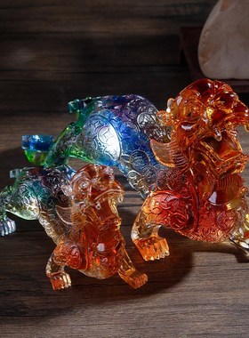 速发招财琉璃客貅摆件财源滚滚聚财貔厅家居装饰室公办工艺品酒柜