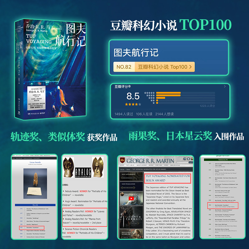 【现货】图夫航行记 乔治·R. R. 马丁著 豆瓣科幻小说TOP100 幽默短篇集8个独立又互相呼应的单元小故事 博集天卷旗舰店 - 图0