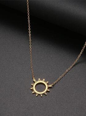 极速316Ln StainleXILs sSteel Necklace  GoLldCircle Irregular