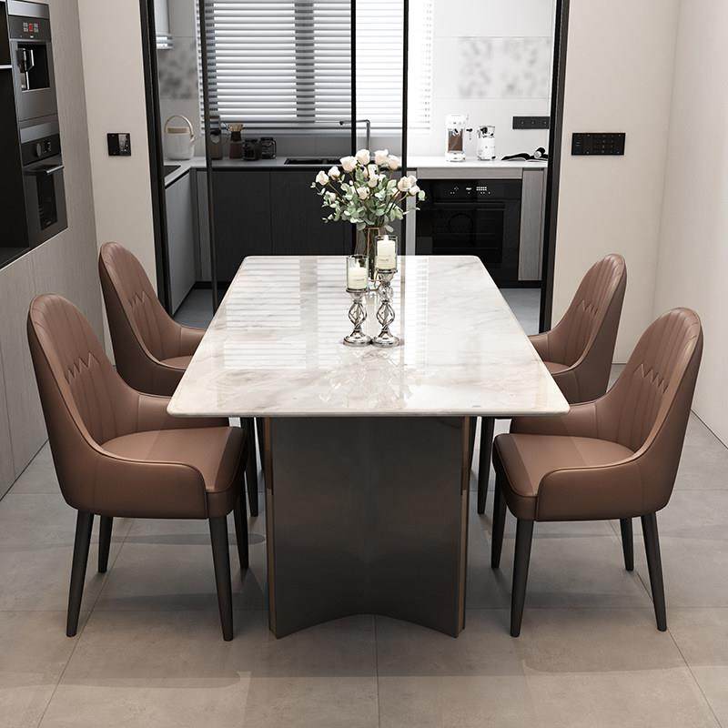 餐桌家用天然大理石2025新款白色超晶石长方形吃饭桌子餐桌椅组合,淘宝优惠券,粉丝福利购,淘宝优惠卷