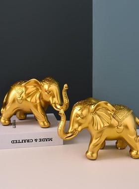 欧式金色平安开业大象办公桌面摆件家居饰品酒柜电视柜创意装饰品