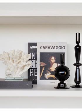 现代样板间书房简约家居软装饰品创意工艺品玻璃陶瓷摆件ZH3021