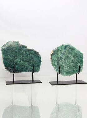 新中国风创意木化石屏风装饰品客厅样板房售楼处书柜书房软装饰陈