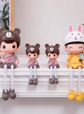 时尚家居墙壁隔板客厅装饰品客厅布置软装可爱娃娃吊脚娃娃摆件