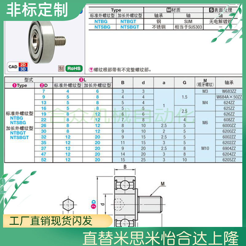 轴承NTBGT/NTSBG7/9/13/16/19/22/26/30/32/35/37/47/12/8NTBG4/5 - 图1