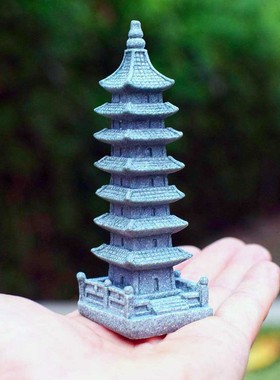 速发石式国风景观建筑摆件园艺花卉盆塔造景日塔五重景装饰小摆设