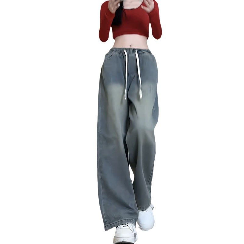 速发美式复古牛仔裤2松宽4新款20直筒高腰阔腿长裤大码装,淘宝优惠券,粉丝福利购,淘宝优惠卷