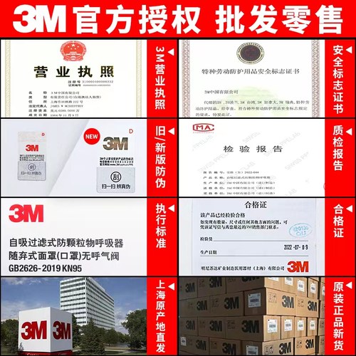 3M口罩正品N95防尘9501医疗KN95防工业粉尘9502V医护头戴式呼吸阀-图0