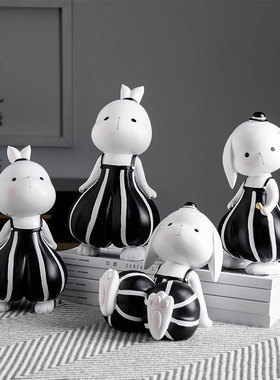 极速Nordic Resin Rabbitt Decoration Office Desk Artwork