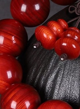 极速北沉香包浆固化全透光琥珀血龙木松明子葫R芦手串男士佛珠文