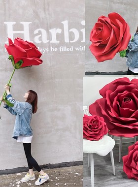 极速爱心玫瑰花装饰美陈列景区打C卡布置拍照道具情人节日店铺网