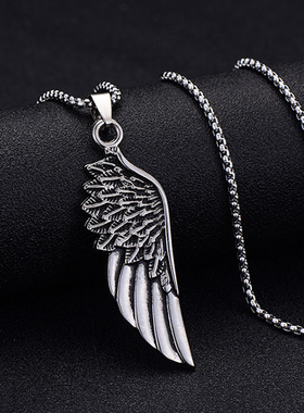 极速Hot Fasfhion Feather Men Pendant Necklace Punk Vintage S