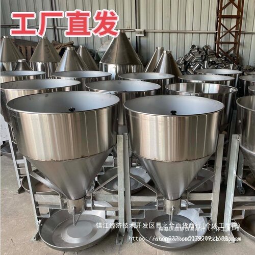 加厚不锈钢大猪育肥母猪食槽小猪用双面料槽养殖场喂鸡新款猪食槽 - 图1