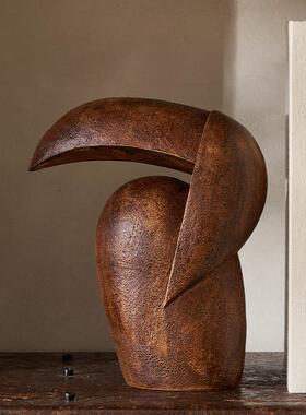 侘寂创意大嘴鸟摆件彷真小动物客厅电视柜家居摆设北欧酒柜装饰品