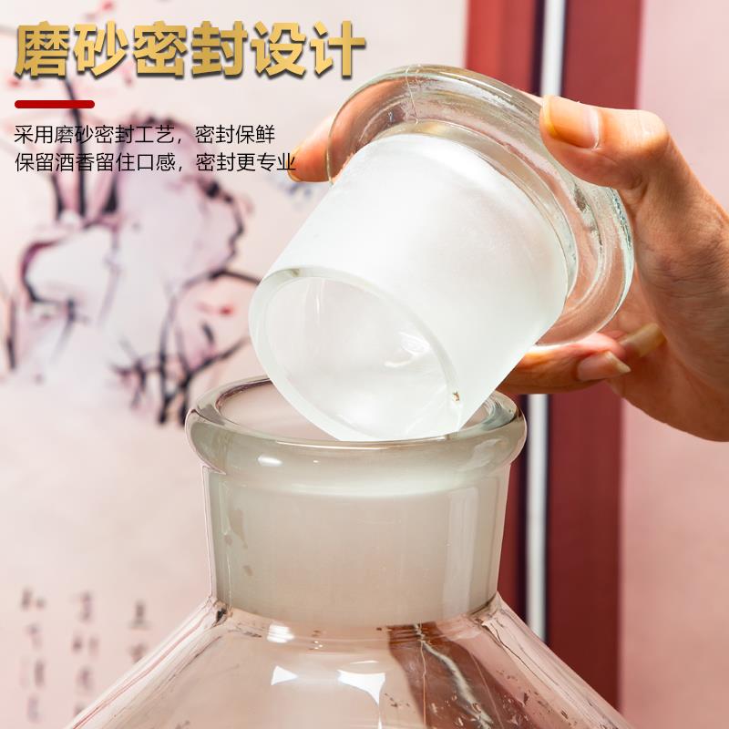 High borosilicate wine bottle glass wine container small mouth heat-resistant sealed wine tank frosted mouth wine bottle special