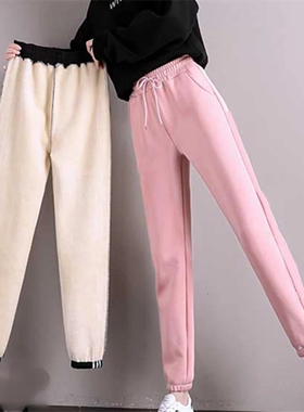 极速Winter Women Fleece Pants Casual Keep WarmR Thick Trouse