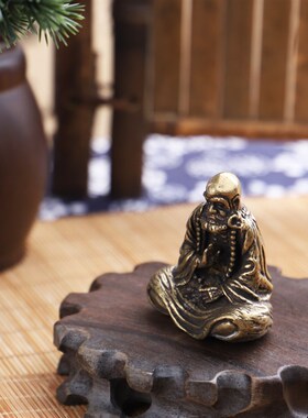 极速纯铜达摩祖师小摆件实心铜菩提E达摩佛祖摆件铜佛佛祖精雕铜